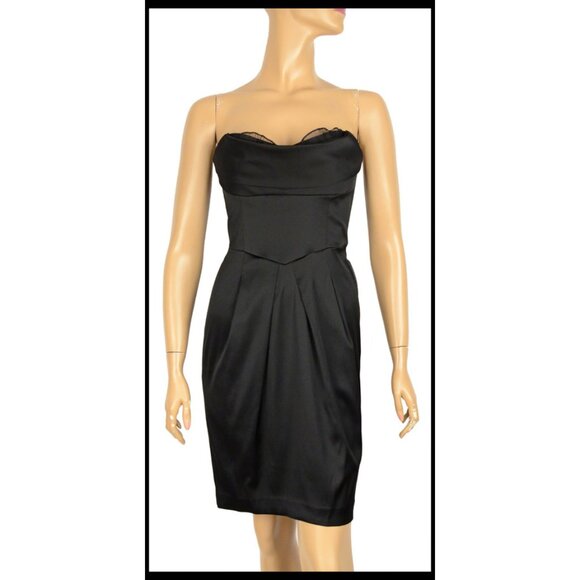 BCBG BCBGMAXAZRIA DRESS STRAPLESS RUFFLED BUST NWT sz 6 - Picture 5 of 11